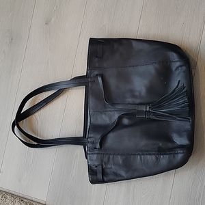 The Sak Huntley Black Leather Tote Bag